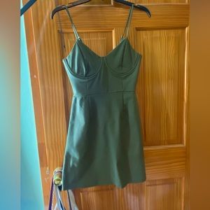Olive green mini dress